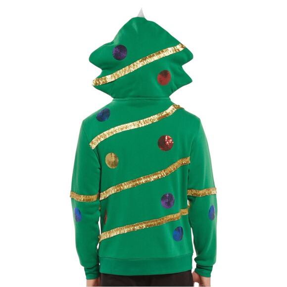 Mad Engine Christmas Tree Zipped Hoodie Ugly Sweater - Picture 2 of 7